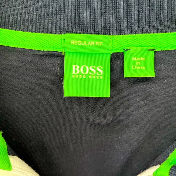 BOSS by Hugo Boss
Full-Zip, Cotton Blend Golf Top
Men’s Small
White/Navy/Lime - Picture 2 of 4